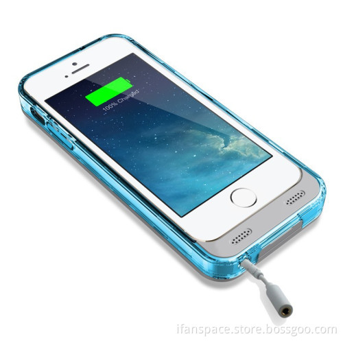 Rechargeable Extended Charging Case 2400mAh Protective Charger Case for apple iphone5/5s with 2 Interchangeable Frames + LED